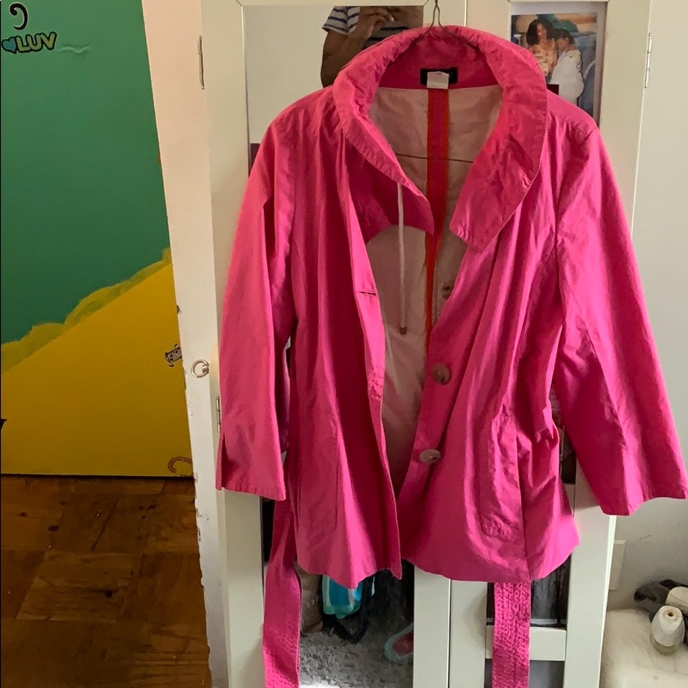 Pink light weight jacket with matching belt